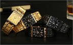 Men Watches Top Brand Luxury WWOOR Gold Black Square Quartz watch men 2019 Waterproof Golden Male Wristwatch Men watches 2019
