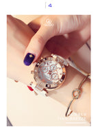 GUOU Watch Luxury Ladies Watch Fashion Quartz Watch Women Rhinestone Leather Casual Women's Watch Rose Gold relogio feminino