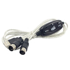 MIDI Interface to USB Cable Converter Connector PC to Synthesizer Music Keyboard Instrument Cable Adapter for Home Music Studio