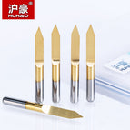 HUHAO 10pcs/lot Shank 3.175mm Engraving Bits CNC Degree 10-90 End Mill Carbide Milling Cutter Titanium Coating CNC Router Tools
