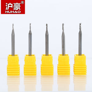 HUHAO 10pcs/lot Shank 3.175mm Milling Cutter Single Flute Spiral Cutter CNC Router Bit  For MDF Carbide End Mill
