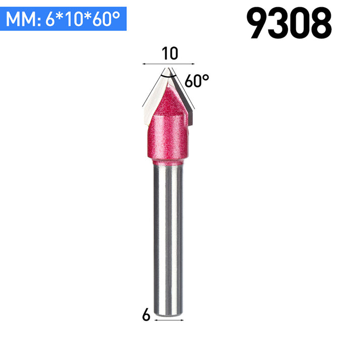 HUHAO 1pc 6mm V Bit CNC solid carbide end mill 3D Router Bits for Wood tungsten woodworking MDF milling cutter 60 90 120 150 deg