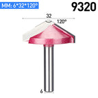HUHAO 1pc 6mm V Bit CNC solid carbide end mill 3D Router Bits for Wood tungsten woodworking MDF milling cutter 60 90 120 150 deg