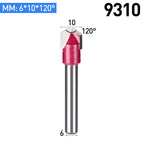 HUHAO 1pc 6mm V Bit CNC solid carbide end mill 3D Router Bits for Wood tungsten woodworking MDF milling cutter 60 90 120 150 deg