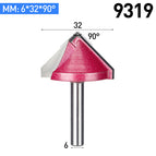 HUHAO 1pc 6mm V Bit CNC solid carbide end mill 3D Router Bits for Wood tungsten woodworking MDF milling cutter 60 90 120 150 deg