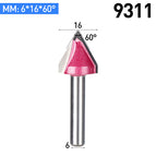 HUHAO 1pc 6mm V Bit CNC solid carbide end mill 3D Router Bits for Wood tungsten woodworking MDF milling cutter 60 90 120 150 deg