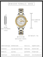 WWOOR New diamond Women Bracelet Watches Waterproof Ladies Watch Stainless Steel fashion Dress Quartz Watch Women Reloj Mujer