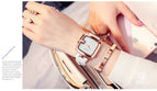 GUOU Women's Watches 2019 Square Fashion zegarek damski Luxury Ladies Bracelet Watches For Women Leather Strap Clock Saati