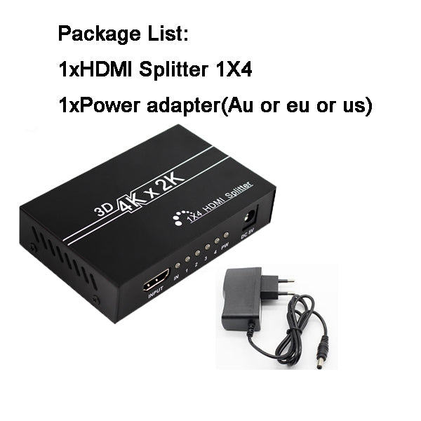 Hdmi Splitter 1x4 HDMI Switch DC 5V Power Supply Adapter 1 In 4 Out Switcher For Audio HDTV 4K 1080P Video DVD