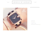 GUOU Women's Watches 2019 Square Fashion zegarek damski Luxury Ladies Bracelet Watches For Women Leather Strap Clock Saati