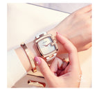 GUOU Women's Watches 2019 Square Fashion zegarek damski Luxury Ladies Bracelet Watches For Women Leather Strap Clock Saati
