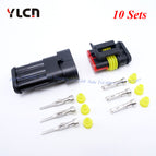 High Quality 10 Sets Kit 3 Pin Way AMP Auto Super Sealed Waterproof  Electrical Wire Connectors Plug For Car wholesale bulk price