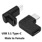 High Quality Mini Portable 90 Degree Right Angle USB 3.1 Type C Male to Female Converter USB-C Adapter Smart Phone Accessories