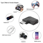 High Quality Mini Portable 90 Degree Right Angle USB 3.1 Type C Male to Female Converter USB-C Adapter Smart Phone Accessories
