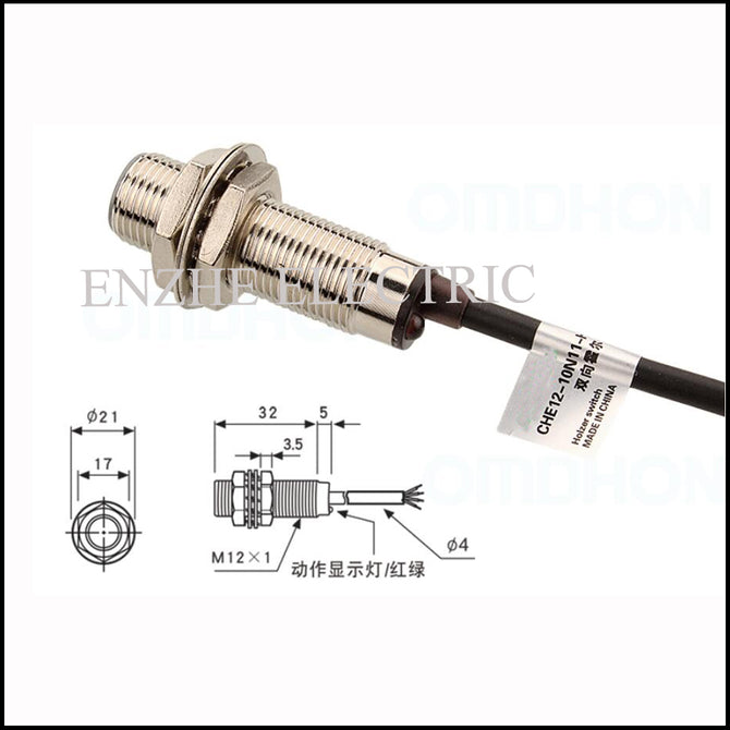 Holzer switch CHE12-10N11-H710 simulative output type approach Switch sensor 5-30VDC 150MA 4-wire NPN NO+NO