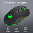 Hot Sale Wired Mouse Multi-function G70 3200DPI LED Optical Gamer Mouse USB Wired Gaming Mouse 6 Buttons Mice for PC