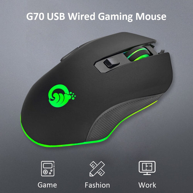 Hot Sale Wired Mouse Multi-function G70 3200DPI LED Optical Gamer Mouse USB Wired Gaming Mouse 6 Buttons Mice for PC