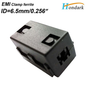 Inner 6.5mm 0.26''UF65B square clip EMI filter ferrite core RF choke ferrite bead for digital or power cable wires,400pcs/lot