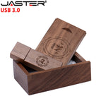 JASTER USB 3.0 wood strip + box memory stick custom LOGO usb flash drive 4GB 8GB 16GB 32GB 64GB pendrive U disk free shipping