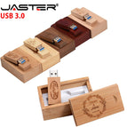 JASTER USB 3.0 wood strip + box memory stick custom LOGO usb flash drive 4GB 8GB 16GB 32GB 64GB pendrive U disk free shipping