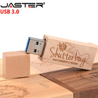 JASTER USB 3.0 wood strip + box memory stick custom LOGO usb flash drive 4GB 8GB 16GB 32GB 64GB pendrive U disk free shipping