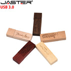 JASTER USB 3.0 wood strip + box memory stick custom LOGO usb flash drive 4GB 8GB 16GB 32GB 64GB pendrive U disk free shipping