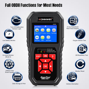 KONNWEI KW850 OBD2 Auto Diagnostic Scanner Tools OBD 2 Car Diagnostic Tool Check Engine Automotive Car Scanner Code Reader Black