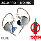 KZ ZS10 PRO 4BA+1DD HIFI Metal Headset Hybrid In-ear Earphone Sport Noise Cancelling Headset KZ ZSN PRO ZST AS16 AS12 AS10 C16