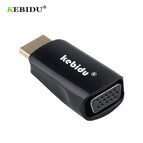 Kebidu Male to Female Adapter Converter Cable Support HD 1080P HDTV Adapter HDMI-compatible to VGA For PC Laptop