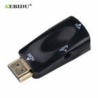 Kebidu Male to Female Adapter Converter Cable Support HD 1080P HDTV Adapter HDMI-compatible to VGA For PC Laptop