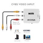 Kebidu Mini HD VGA To AV Video Converter with 3.5mm Audio VGA2AV Converter AV2VGA Conversor For PC to TV HD Computer to TV