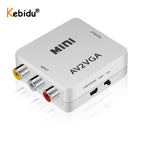Kebidu Mini HD VGA To AV Video Converter with 3.5mm Audio VGA2AV Converter AV2VGA Conversor For PC to TV HD Computer to TV