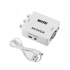 Kebidu Mini HD VGA To AV Video Converter with 3.5mm Audio VGA2AV Converter AV2VGA Conversor For PC to TV HD Computer to TV