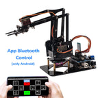 LAFVIN 4DOF Acrylic Toys Robot Mechanical Arm Claw Kit for Arduino for UNO R3 DIY Robot Kit Learning Suite with CD Tutorial