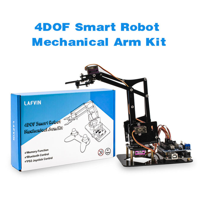 LAFVIN 4DOF Acrylic Toys Robot Mechanical Arm Claw Kit for Arduino for UNO R3 DIY Robot Kit Learning Suite with Tutorial wholesale bulk price