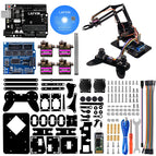 LAFVIN 4DOF Acrylic Toys Robot Mechanical Arm Claw Kit for Arduino for UNO R3 DIY Robot Kit Learning Suite with CD Tutorial