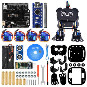 LAFVIN  DIY 4-DOF Panda Robot Kit Programmable Dancing Robot Kit For Arduino Nano Electronic Toy/Support Android APP Control