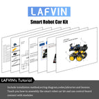 LAFVIN Smart Robot Car Kit Include R3 board, Ultrasonic Sensor, Bluetooth Module for Arduino for UNO R3 with Tutorial