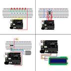 LAFVIN Super Starter Kit for Arduino UNO R3 - Uno R3 Breadboard / Step Motor / SG90 Servo / 1602 LCD / jumper Wire / CD Tutorial