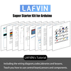 LAFVIN Super Starter Kit for Arduino UNO R3 - Uno R3 Breadboard / Step Motor / SG90 Servo / 1602 LCD / jumper Wire / CD Tutorial
