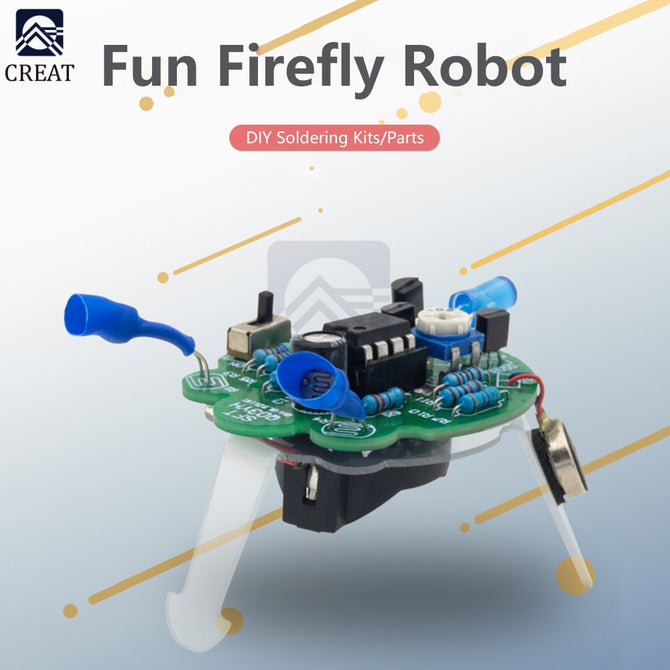 LED Breathing Light Photosensitive Sensor Mobile Robot Part Electronic Soldering DIY Kit Simulated Firefly Flashing Robot Toy