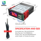 LED Digital Temperature Controller Thermostat Thermoregulator Temperature Sensor Relay Heating Cooling STC 1000 3000 3008