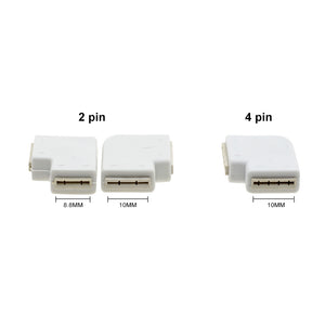 LED Strip Connector 2pin 8mm / 10mm 4pin 10mm Connectors For Led Strip Lights 5pcs/lot