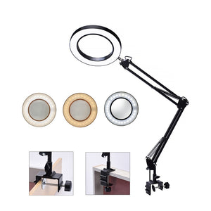 LWARML 5X USB LED Magnifier Smooth dimming 3 colors magnifier for reading / skin care / beauty / jewelry / welding used tools
