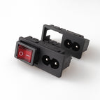 LZ-8-29 2P IEC Power Socket C8 connector with lamp with rocker switch