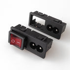 LZ-8-29 2P IEC Power Socket C8 connector with lamp with rocker switch