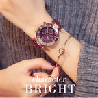 Ladies Watches GUOU Brand Luxury Women's Watch Three Eyes Rose Gold Dial Girls Quartz Wristwatches Hot zegarek damski