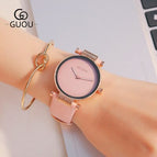 Luxury Brand Guou Watches Woman Sports Casual Genuine Leather Quartz Watch Business Ladies Simple Wristwatch relogio Clocks