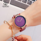 Luxury Brand Guou Watches Woman Sports Casual Genuine Leather Quartz Watch Business Ladies Simple Wristwatch relogio Clocks