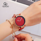 Luxury Brand Guou Watches Woman Sports Casual Genuine Leather Quartz Watch Business Ladies Simple Wristwatch relogio Clocks
